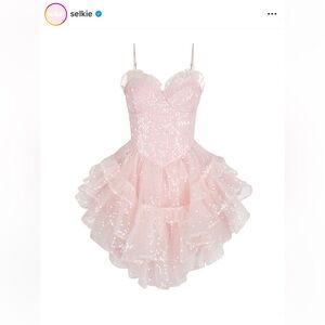 NWT Selkie Pink Sparkling Liasons Mini Corset Dress Dress & shorts Size XL